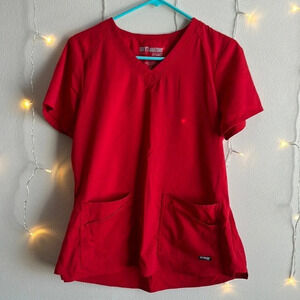 Greys Anatomy Barco One Scrub Top - Red​​​​​